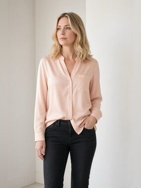 Vince peach silk blouse